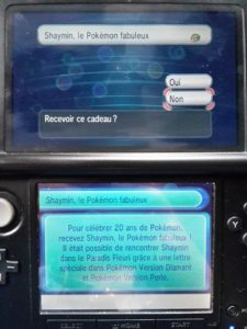 Oui, ma console a besoin d'être nettoyée... Mais j'ai Shaymin !