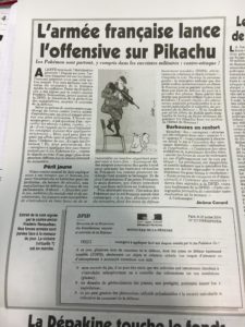 Canard Enchainé - Inquiétude du Ministère de la Défense sur Pokémon GO