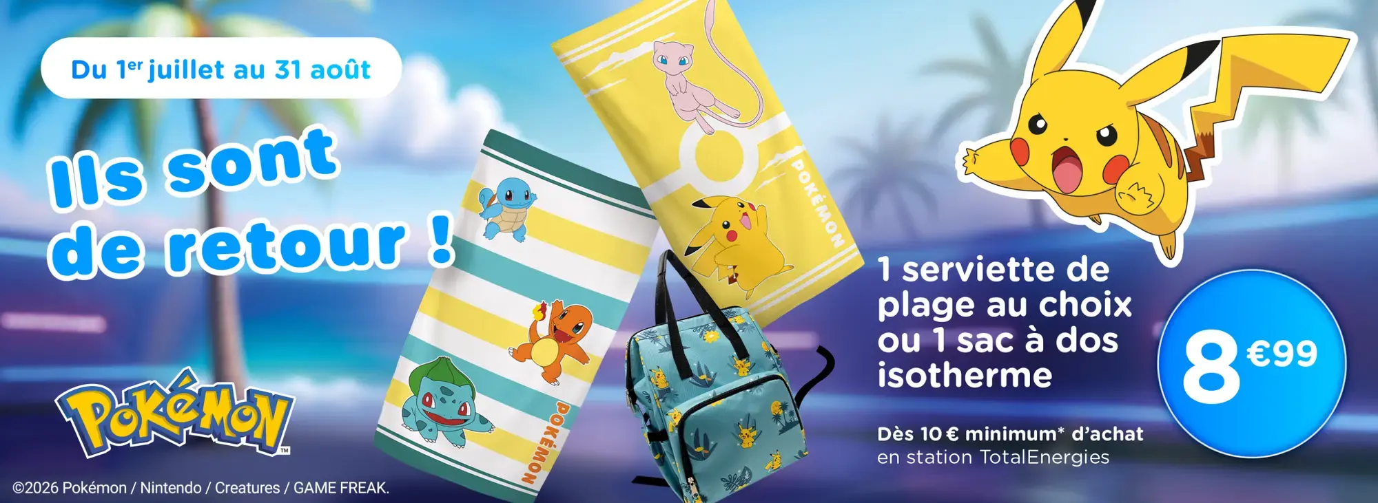 Affiche de l'opération Pokémon chez TotalEnergies