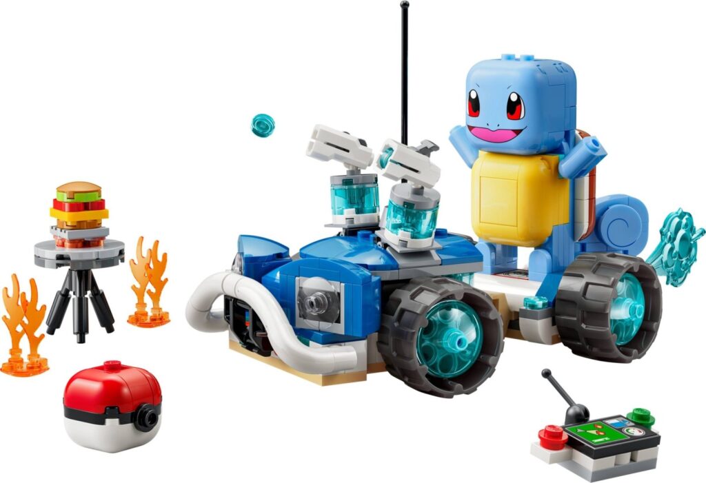 LEGO Pokémon L'aventure de Carapuce avec le buggy du Dresseur (72156), le set monté