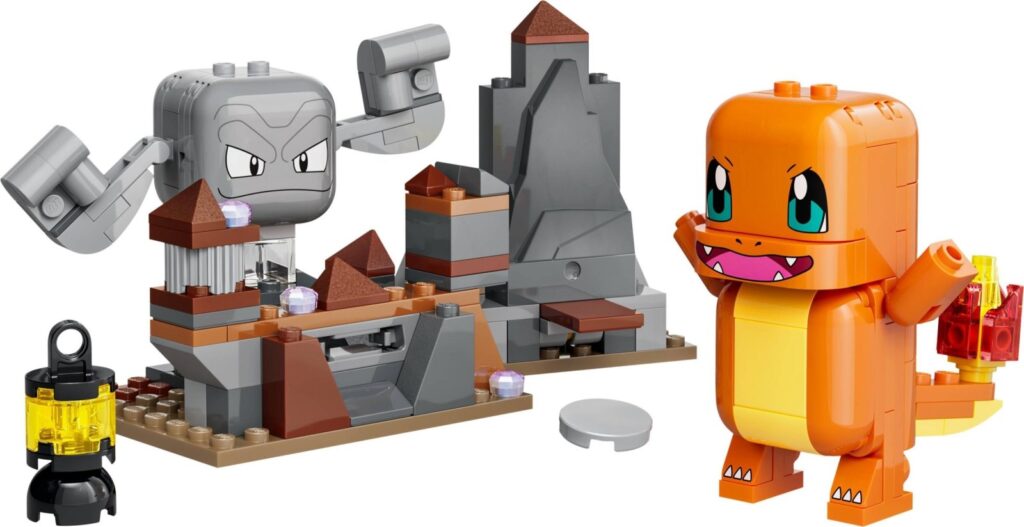 LEGO Pokémon Salamèche et Racaillou, le combat dans la grotte (72157), le set monté