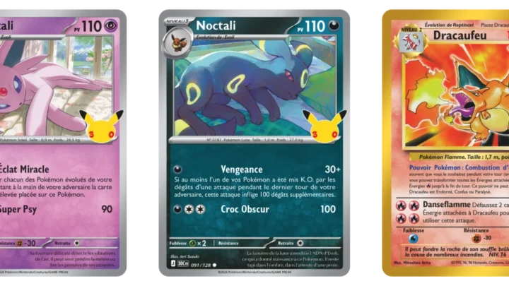 Cartes Mentali, Noctali et Dracaufeu classique de l'extension 30ᵉ Anniversaire