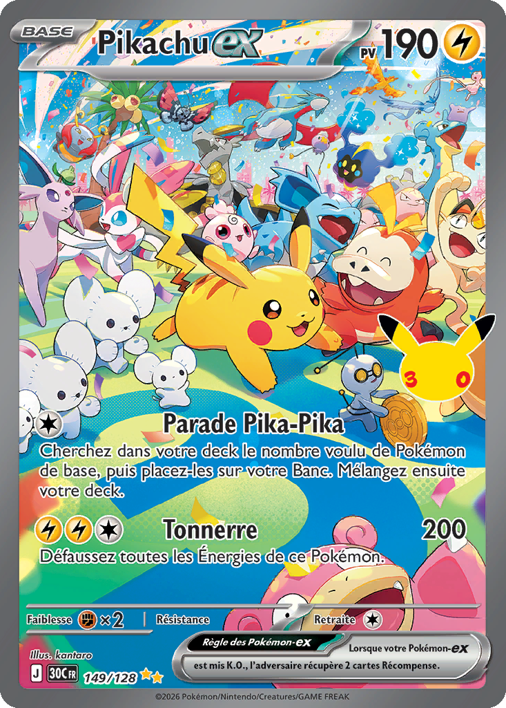 Pikachu ex — 30ᵉ Anniversaire