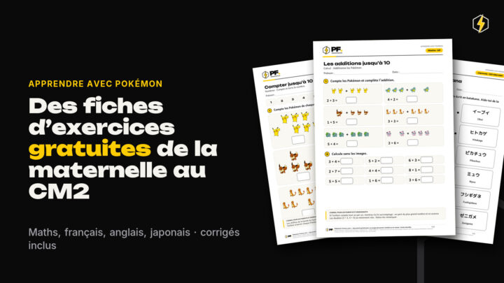 Fiches d’exercices Pokémon gratuites à imprimer, de la maternelle au CM2