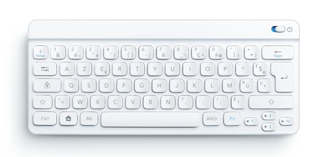 The white keyboard.