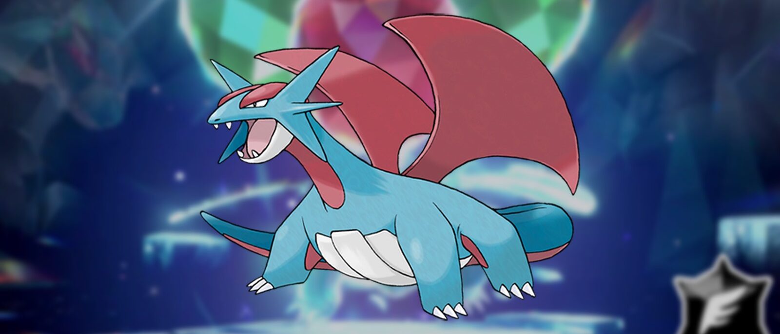 Drattak devant un cristal de raid Téracristal dans Pokémon Écarlate et Violet