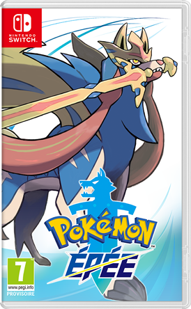 Jaquette de Pokémon Épée, avec Zacian.