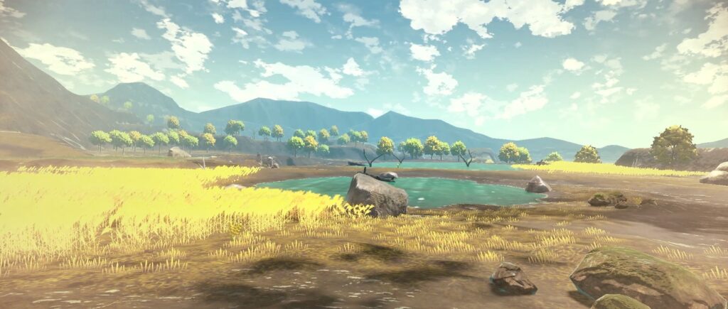 Marais Carmin, l’une des cinq grandes zones de Hisui.