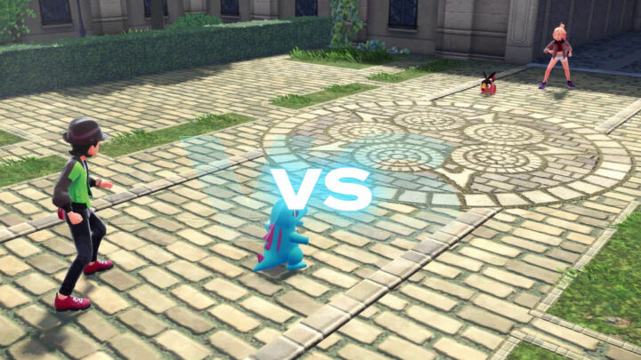 Combat Pokémon sur une place d'Illumis dans Légendes Pokémon : Z-A