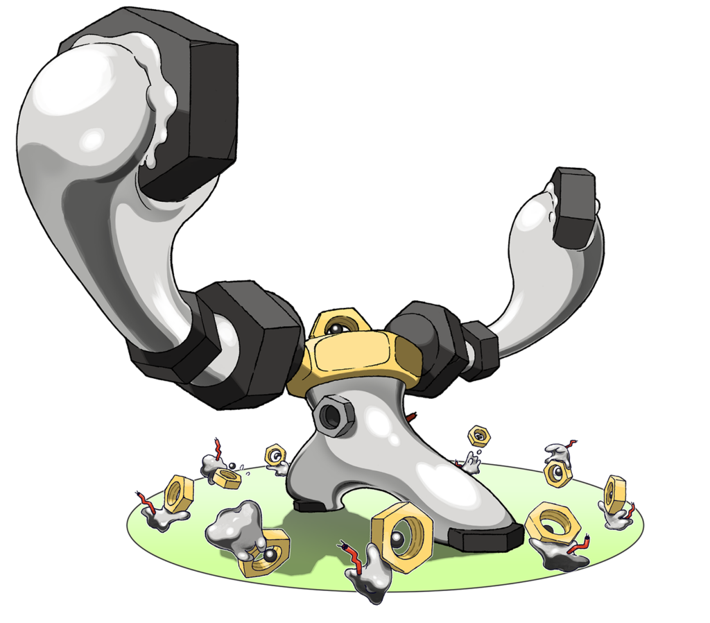 Meltan et son évolution Melmetal, apparus avec Let’s Go.