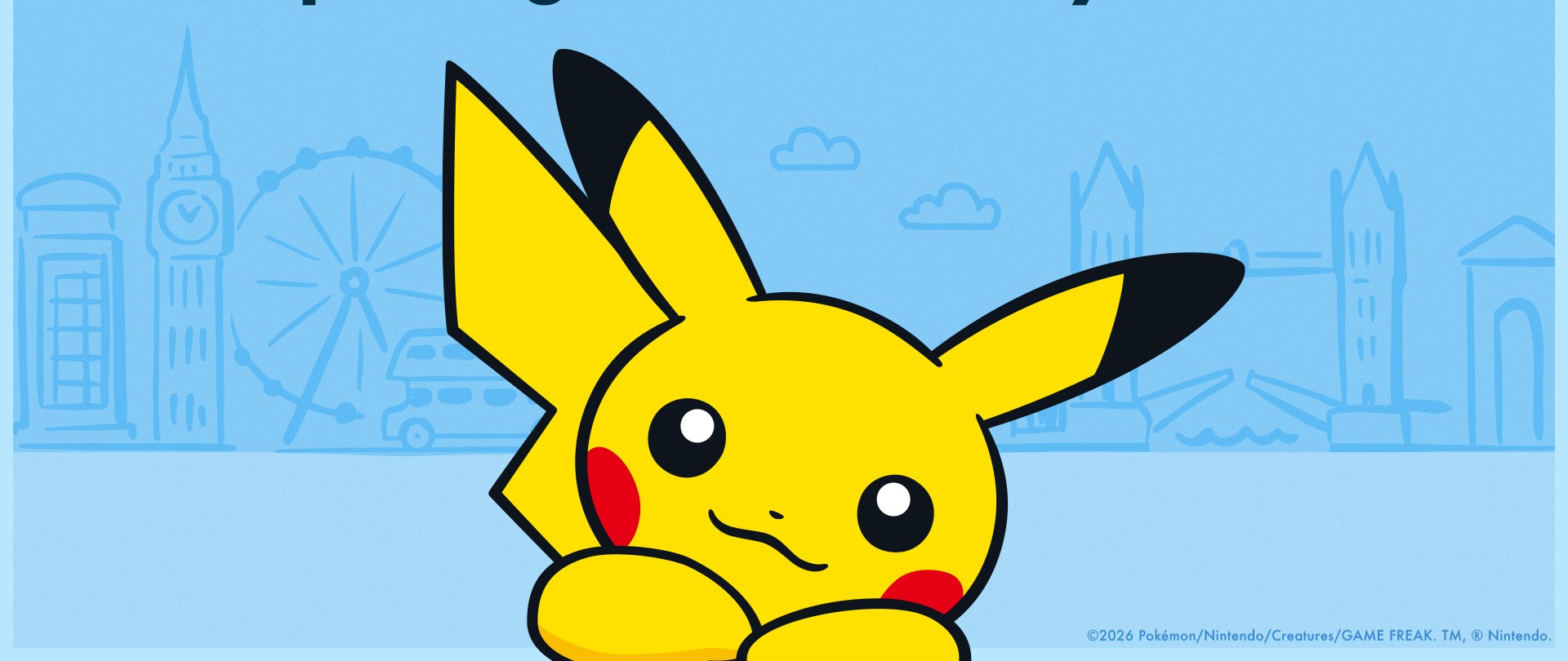 Pikachu devant Big Ben, le London Eye, un bus à impériale et Tower Bridge