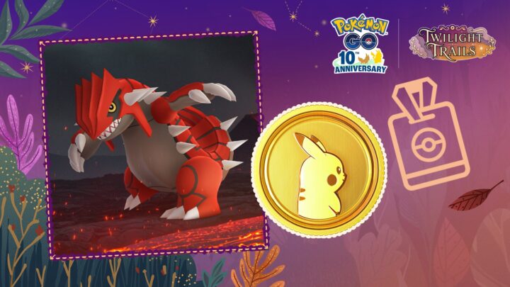 Visuel officiel du Passe GO de novembre 2026 avec Groudon et une PokéPièce Pikachu