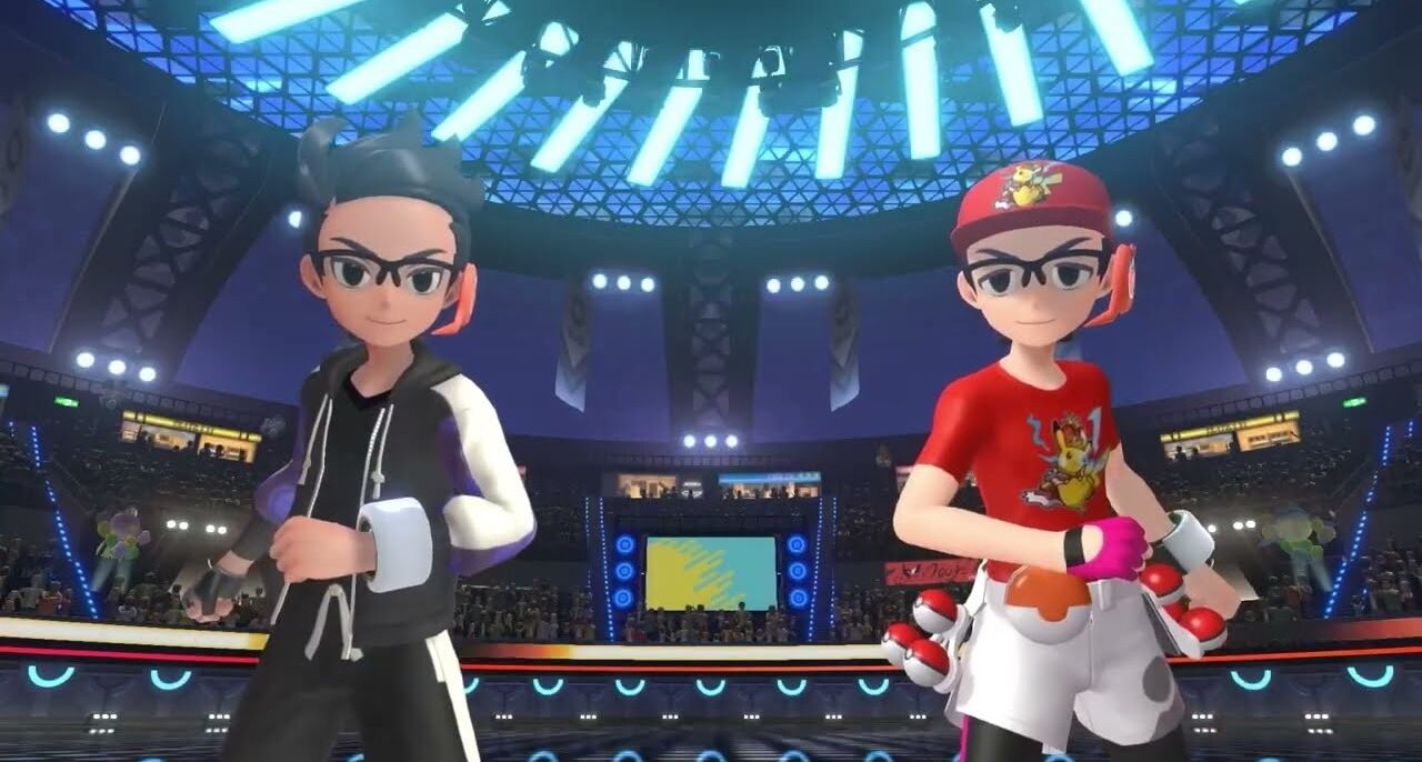 Deux Dresseurs face à face dans l'arène de Pokémon Champions pendant la finale du Régional de Francfort