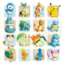 Les Pokémon de départ.