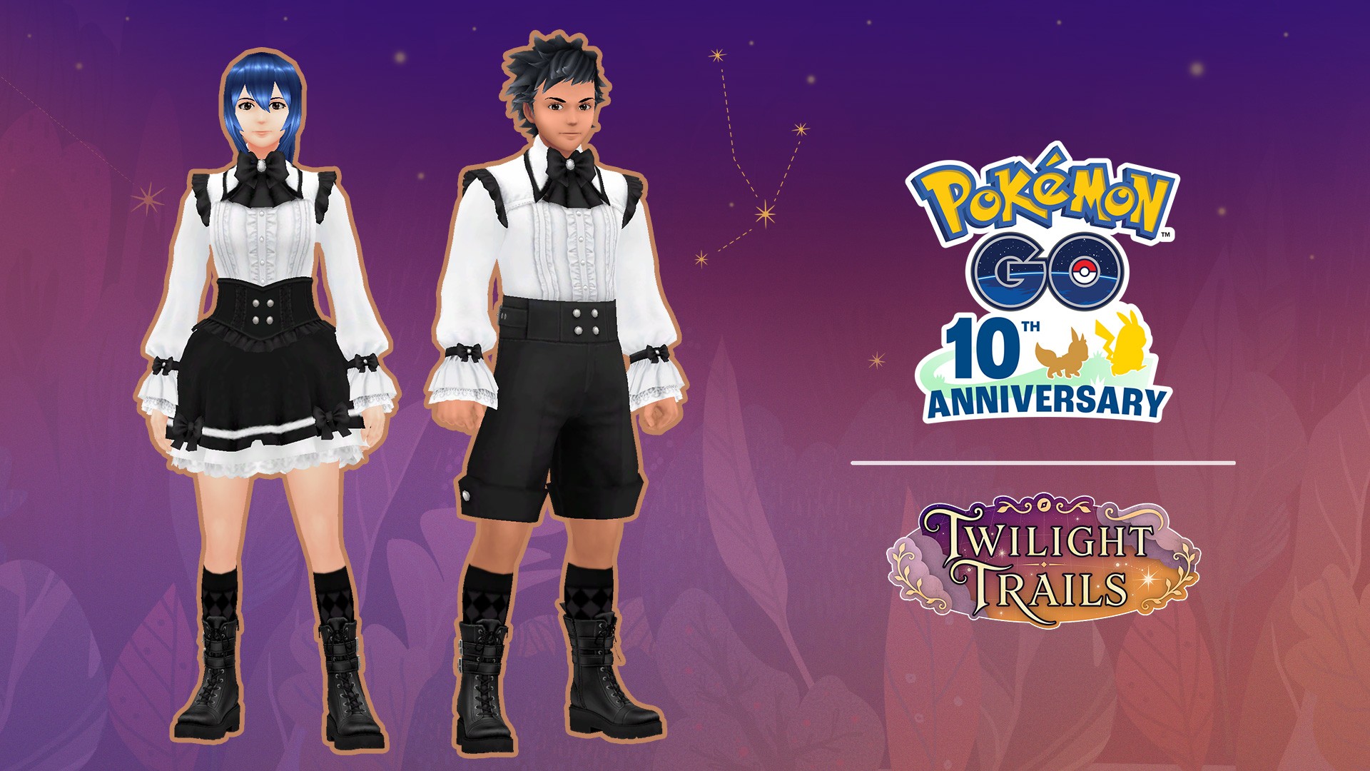 Ensembles jupe et short gothiques, chaussettes et bottes gothiques pour l'avatar de Pokémon GO