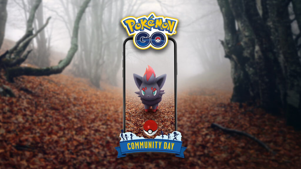 Visuel officiel de la Journée Communauté Zorua d'octobre 2026 dans Pokémon GO