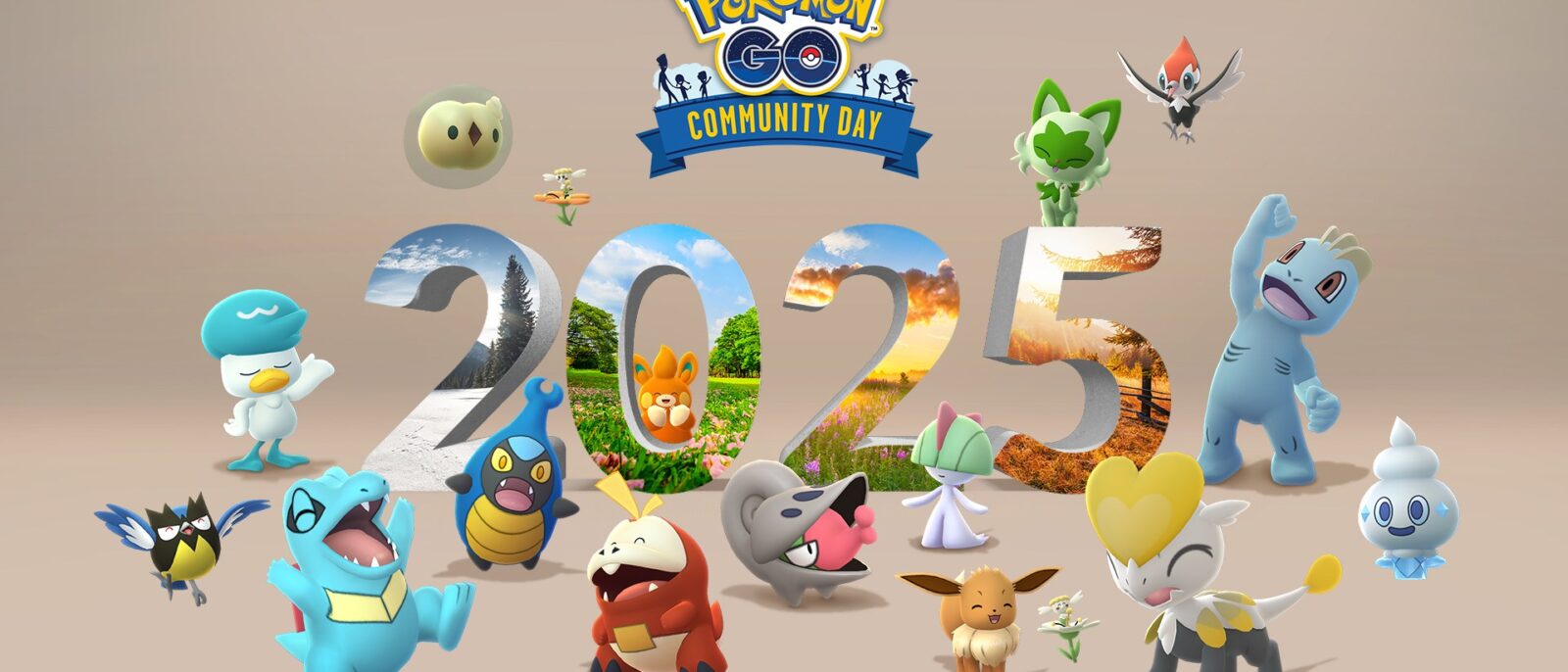 Les Pokémon vedettes des Journées Communauté 2025 de Pokémon GO réunis autour du chiffre 2025