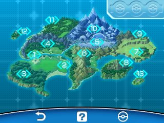 La carte du monde de Pokémon Link : Battle !