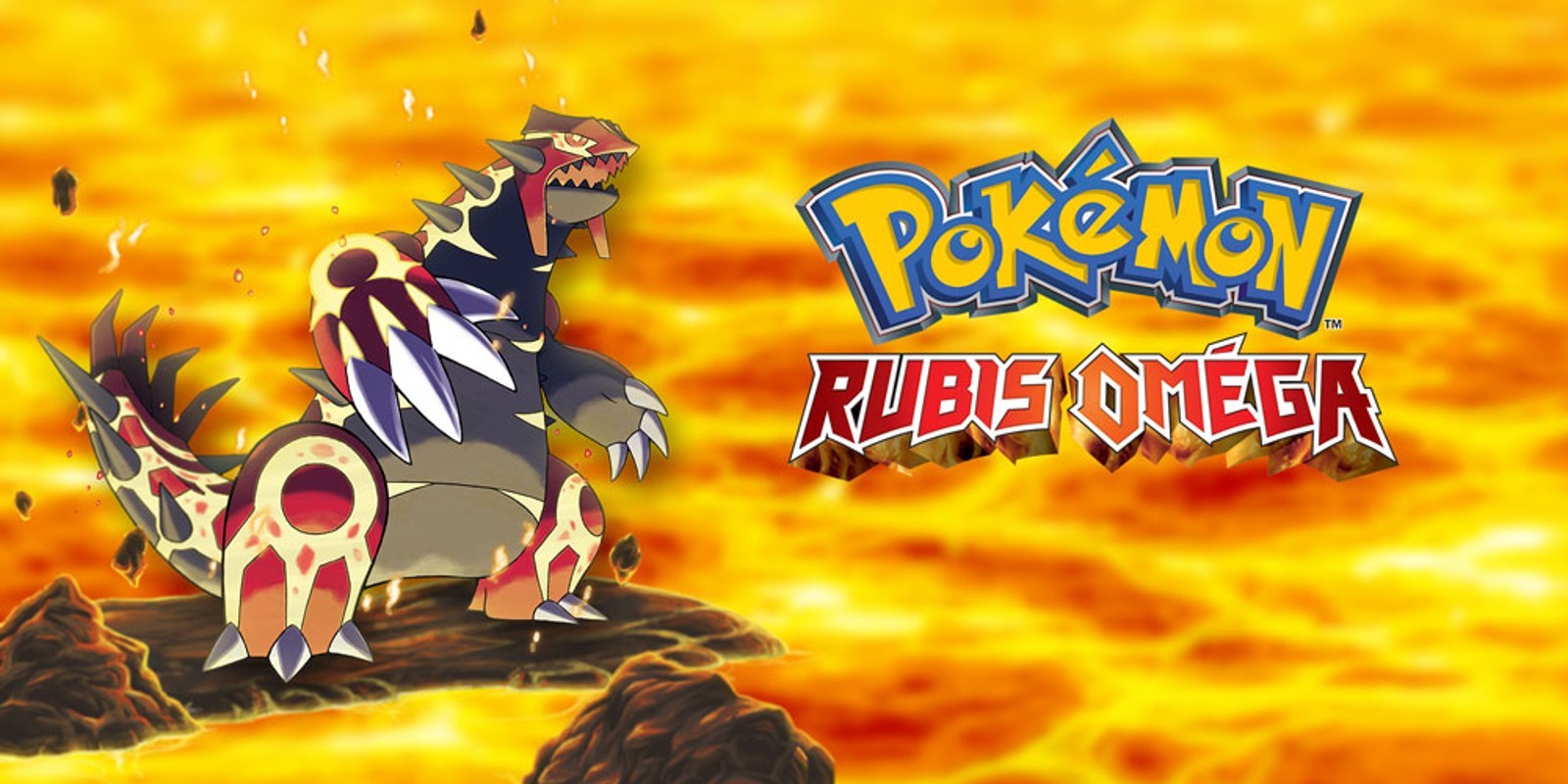 Primo-Groudon sur l'illustration officielle de Pokémon Rubis Oméga