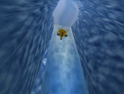 Le ZERO-ONE en mode aérien descend dans la Caverne.