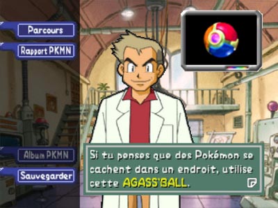 Dans le laboratoire, Chen présente l'Agass'Ball (écran de la version française).