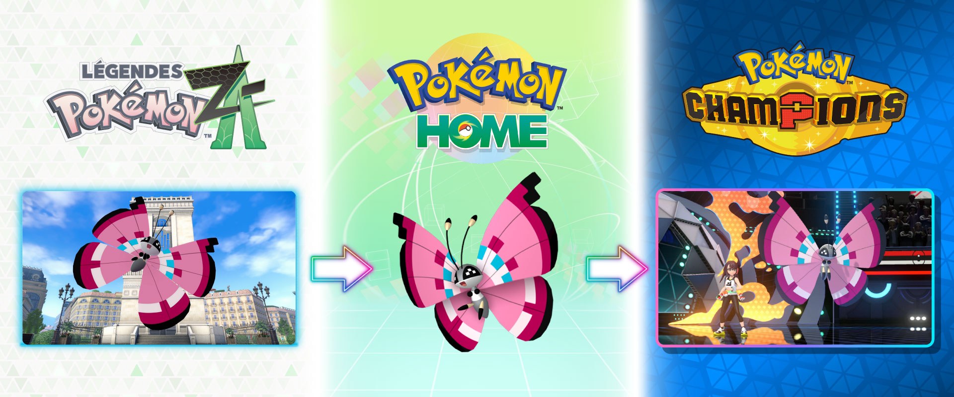 Un Prismillon de Légendes Pokémon : Z-A transféré vers Pokémon HOME puis Pokémon Champions