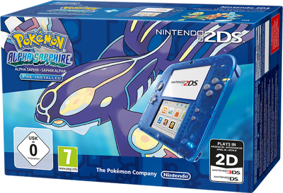 La Nintendo 2DS aux couleurs de Saphir Alpha.