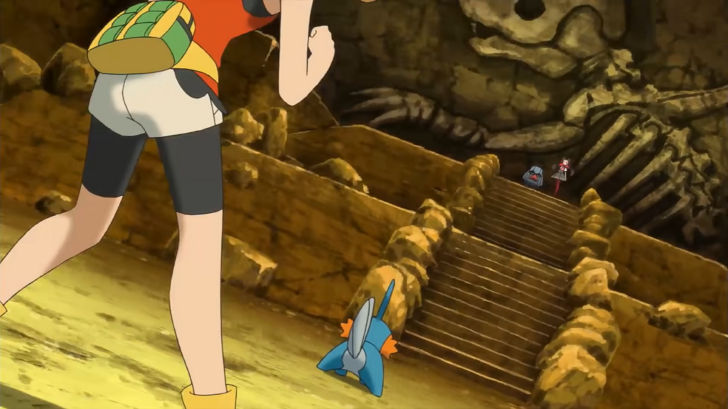 Rustboro Gym and its Gym Leader Roxanne, in the animated trailer.
