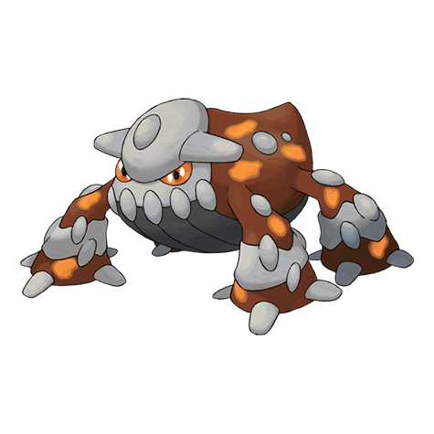 Heatran, a Fire- and Steel-type Pokémon.