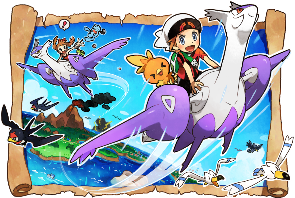 Le Grand Envol, à dos de Latios ou de Latias.