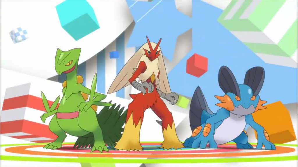 Their final forms: Sceptile, Blaziken and Swampert, which each have a Mega Evolution.
