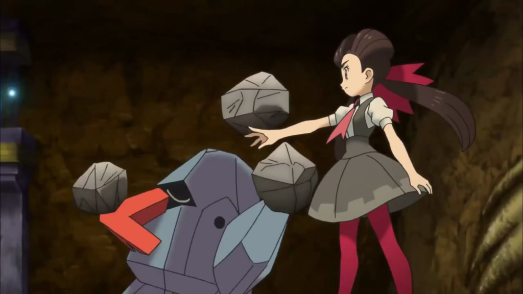 Roxanne and her Nosepass, Hoenn’s first Gym Leader.