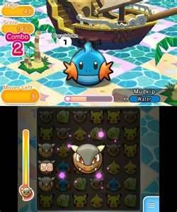 Un combat dans Pokémon Shuffle sur Nintendo 3DS