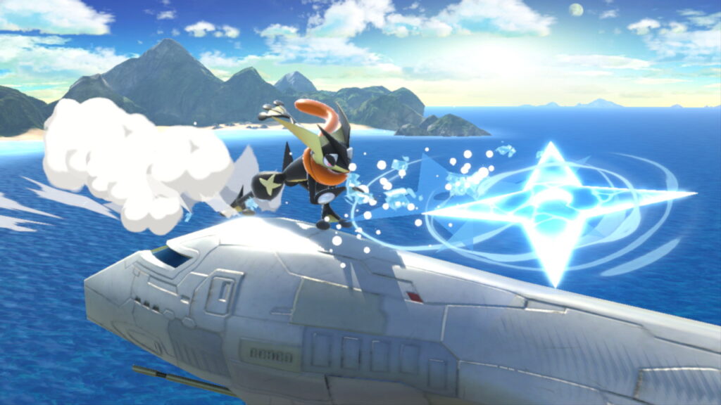 Greninja uses Water Shuriken.