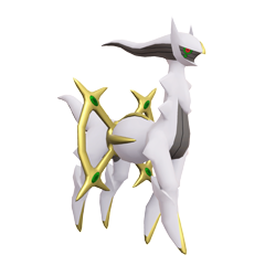 Arceus coming out of a Master Ball.