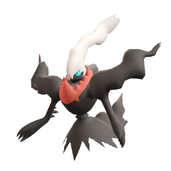 Darkrai coming out of a Master Ball.