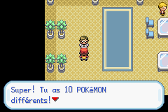 « Super ! Tu as 10 Pokémon différents ! »