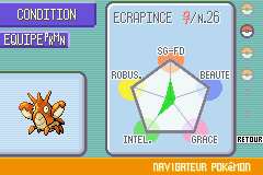 La condition d'un Pokémon, sur cinq axes