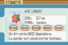 L'étiquette d'une baie et ses saveurs