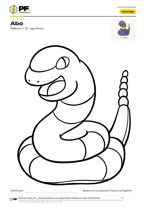 Coloriage Abo à imprimer au format A4