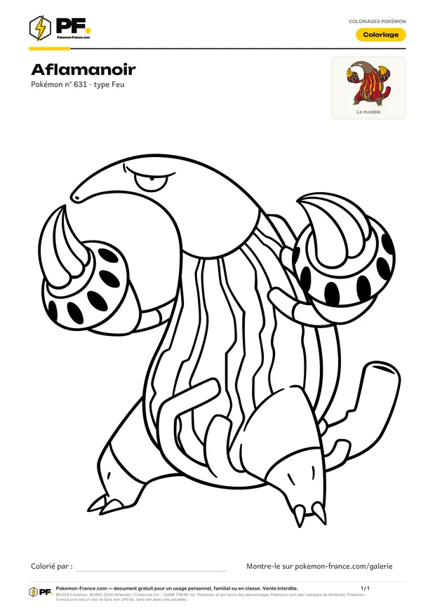 Coloriage Aflamanoir à imprimer au format A4