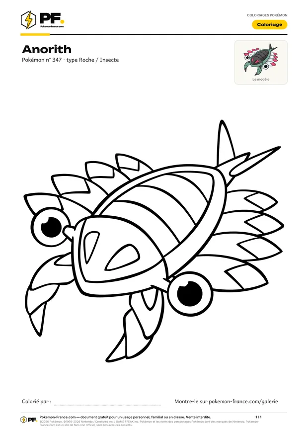 Coloriage Anorith à imprimer au format A4