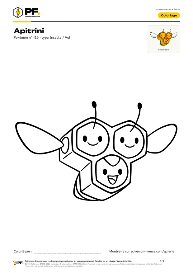 Coloriage Apitrini à imprimer au format A4