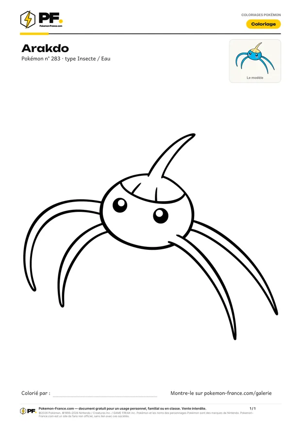 Coloriage Arakdo à imprimer au format A4