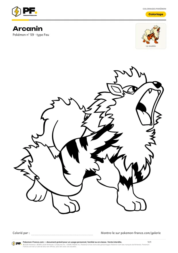 Coloriage Arcanin à imprimer au format A4