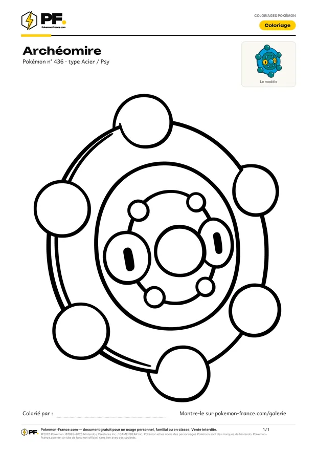 Coloriage Archéomire à imprimer au format A4