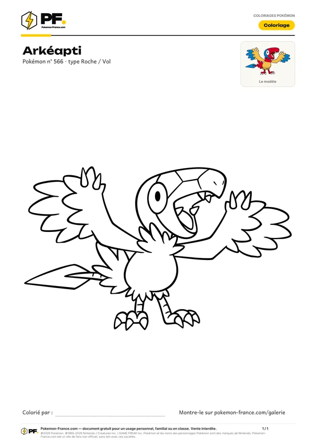 Coloriage Arkéapti à imprimer au format A4