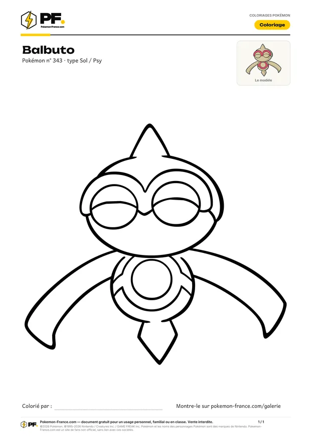 Coloriage Balbuto à imprimer au format A4