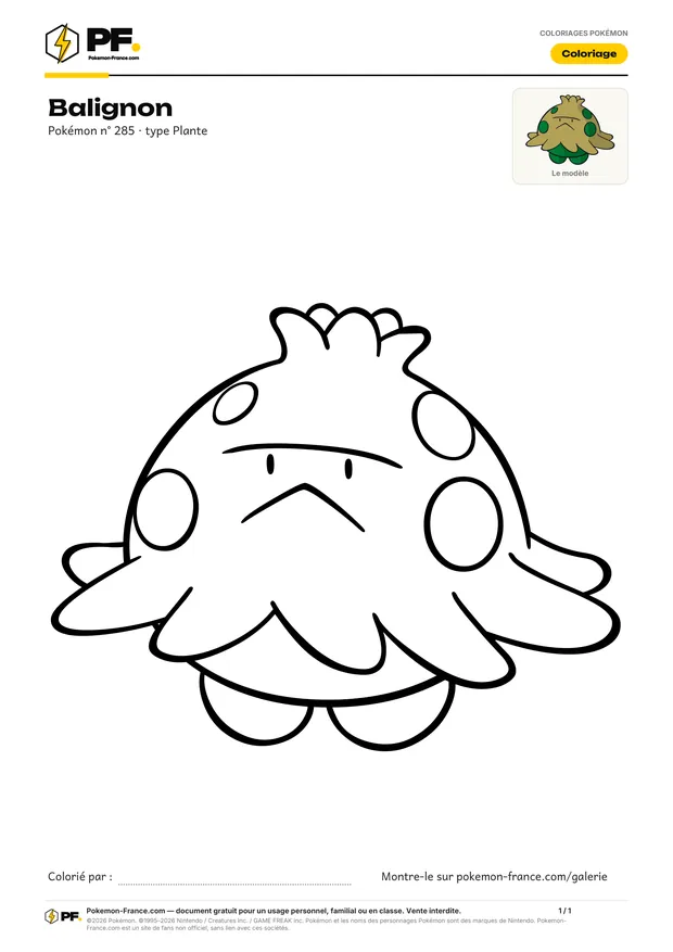Coloriage Balignon à imprimer au format A4