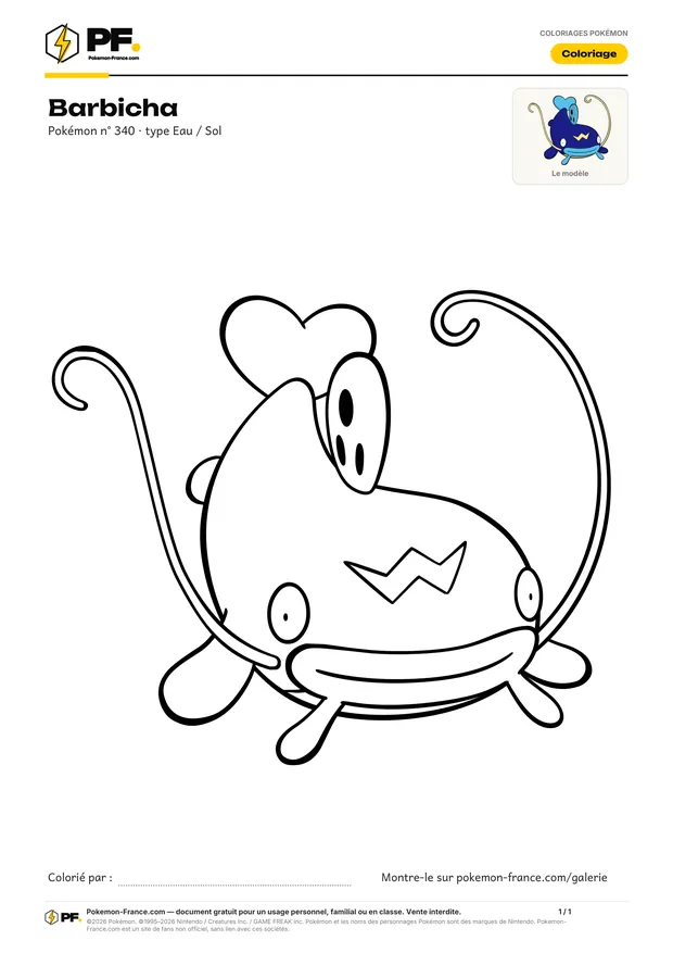 Coloriage Barbicha à imprimer au format A4